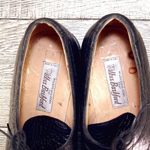 $895 GRAVATI Wilkes Bashford 9 M Genuine PECCARY Black 12626 * add $15 new Trees - Picture 6 of 16